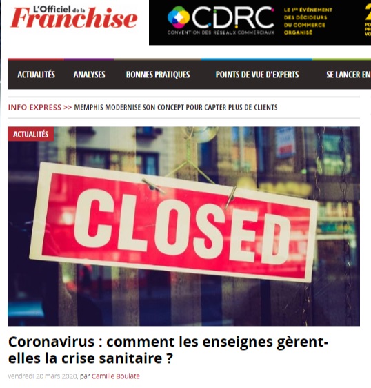 Article L'Officiel de la Franchise sur le Coronavirus